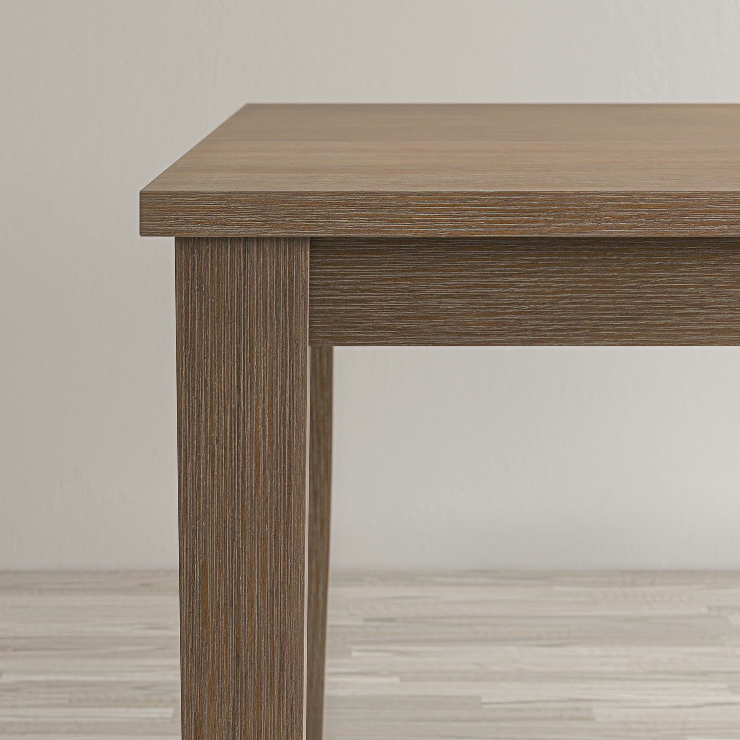 Eastern Tides Coastal Wire-Brushed Acacia 66" Extendable Dining Table