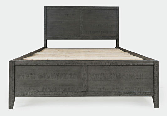 Maxton Contemporary Coastal Distressed Acacia Queen Size Bed - Stone