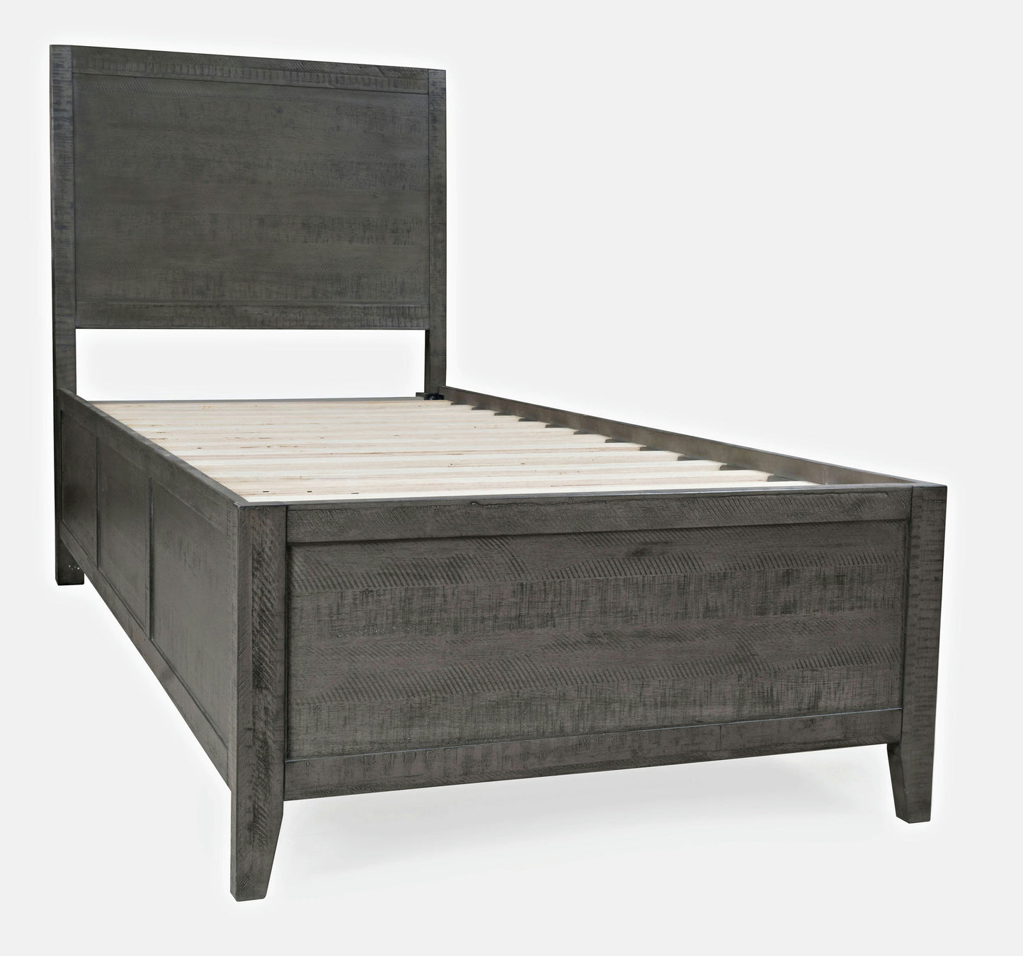 Maxton Contemporary Coastal Distressed Acacia Twin Size Bed - Stone