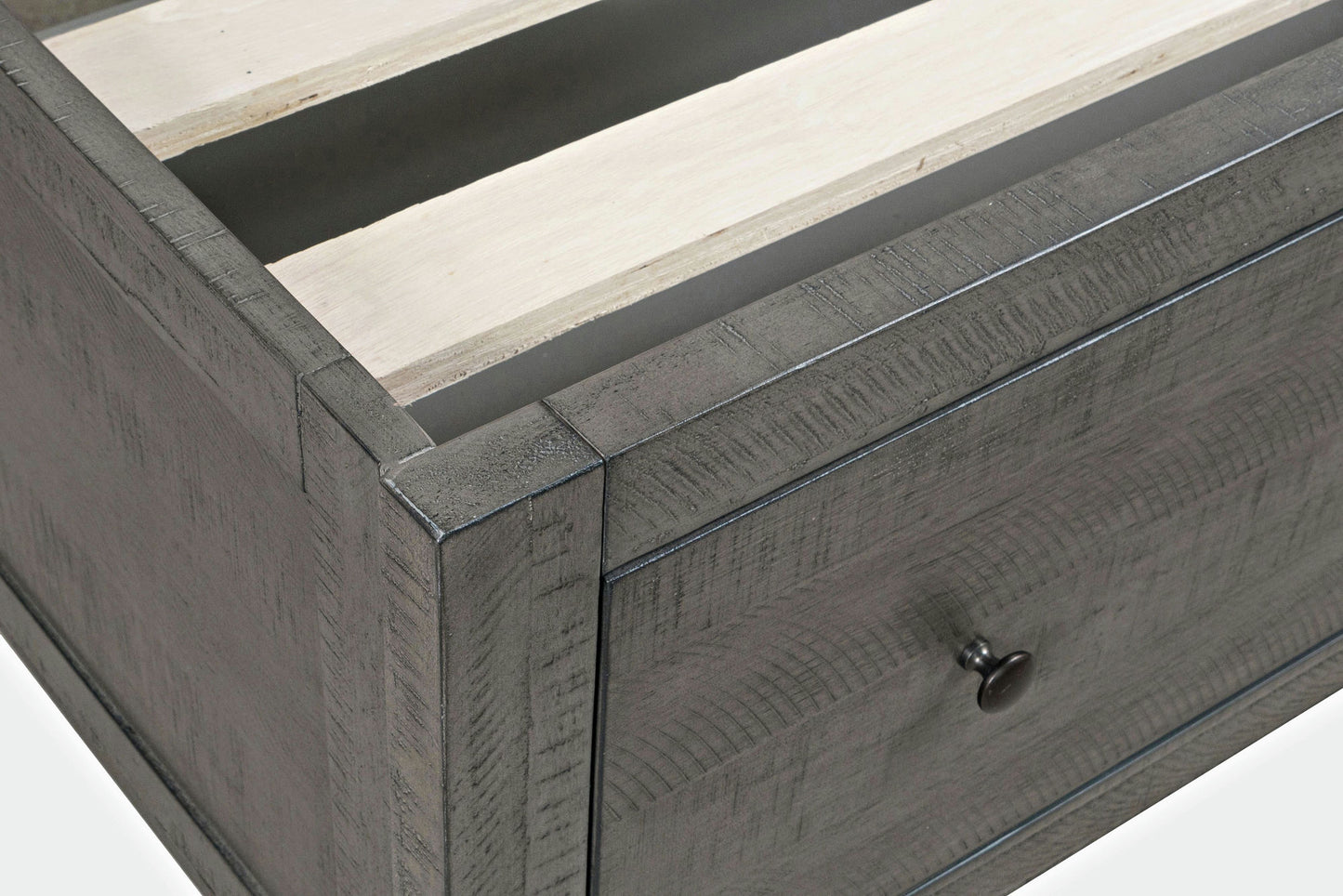 Maxton Coastal Distressed Acacia Twin Size Bed with Storage Drawers - Stone