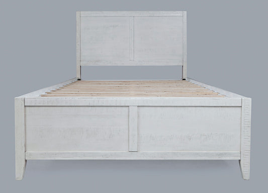 Maxton Contemporary Coastal Distressed Acacia Full Size Bed - Ivory