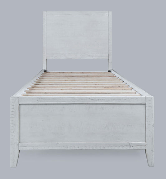 Maxton Contemporary Coastal Distressed Acacia Twin Size Bed - Ivory
