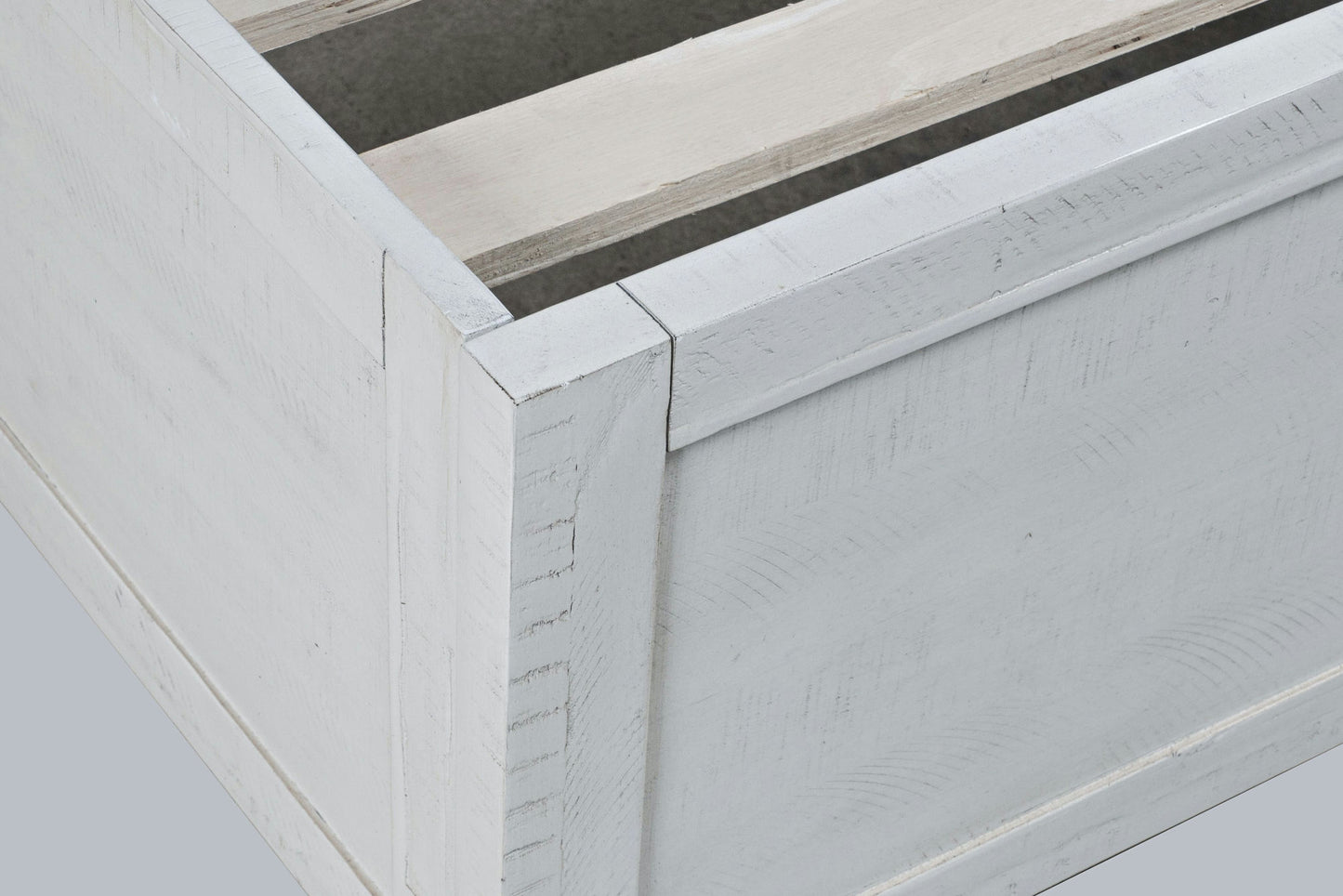 Maxton Contemporary Coastal Distressed Acacia Twin Size Bed - Ivory