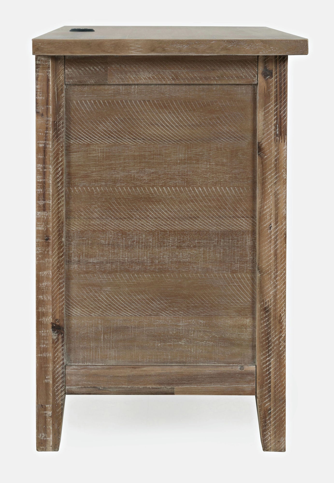 Maxton Contemporary Coastal Distressed Acacia USB Charging Nightstand - Brown
