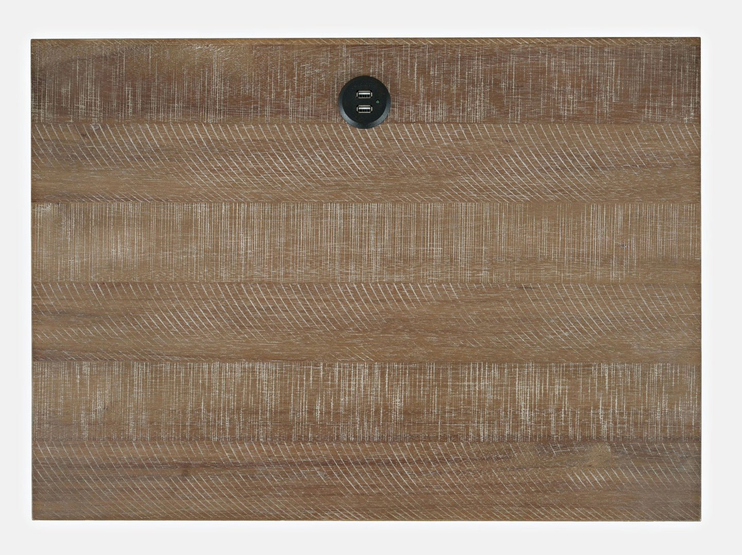 Maxton Contemporary Coastal Distressed Acacia USB Charging Nightstand - Brown