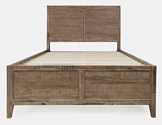 Maxton Contemporary Coastal Distressed Acacia Full Size Bed - Wash Brown