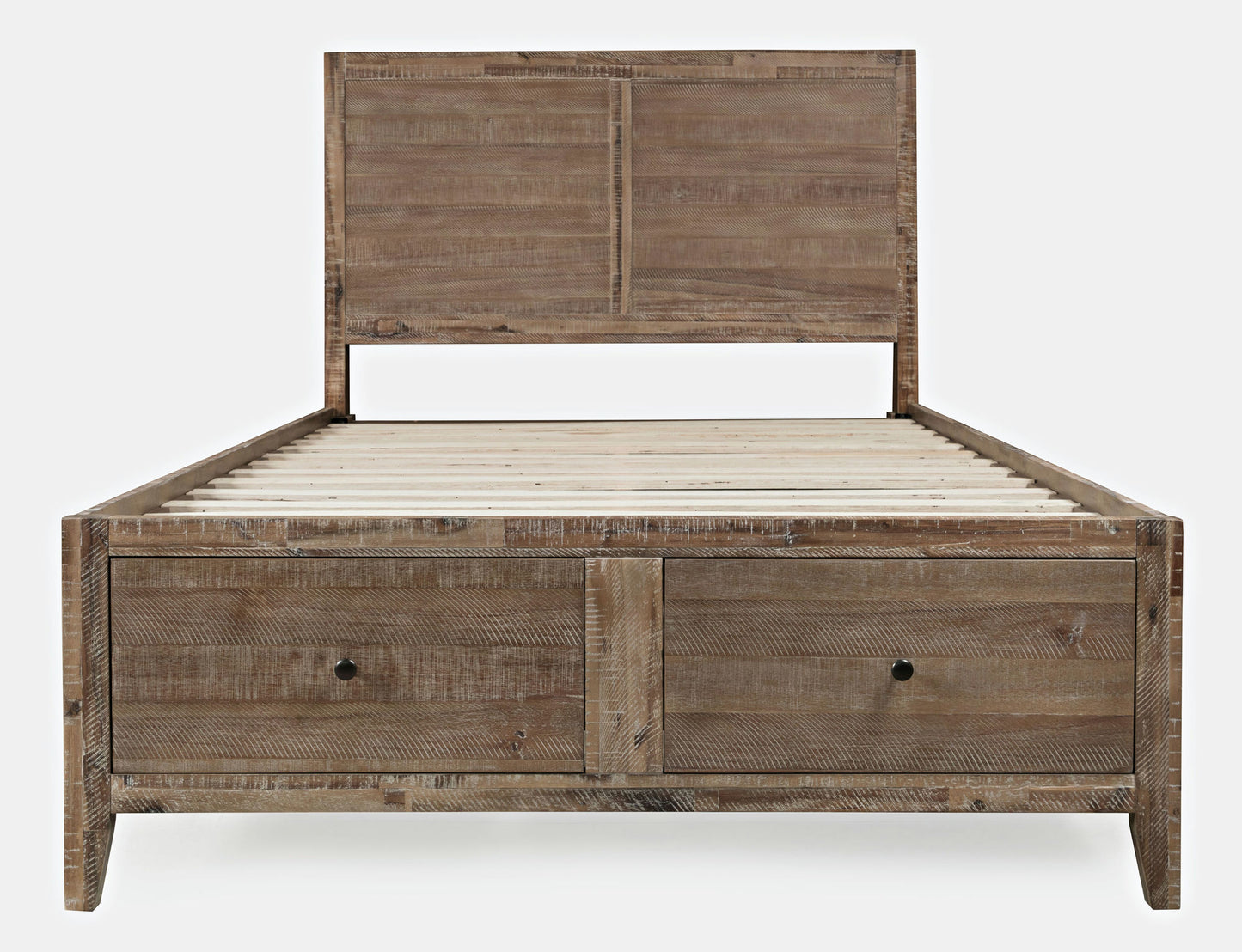 Maxton Coastal Distressed Acacia Full Size Bed with Storage Drawers - Wash Brown