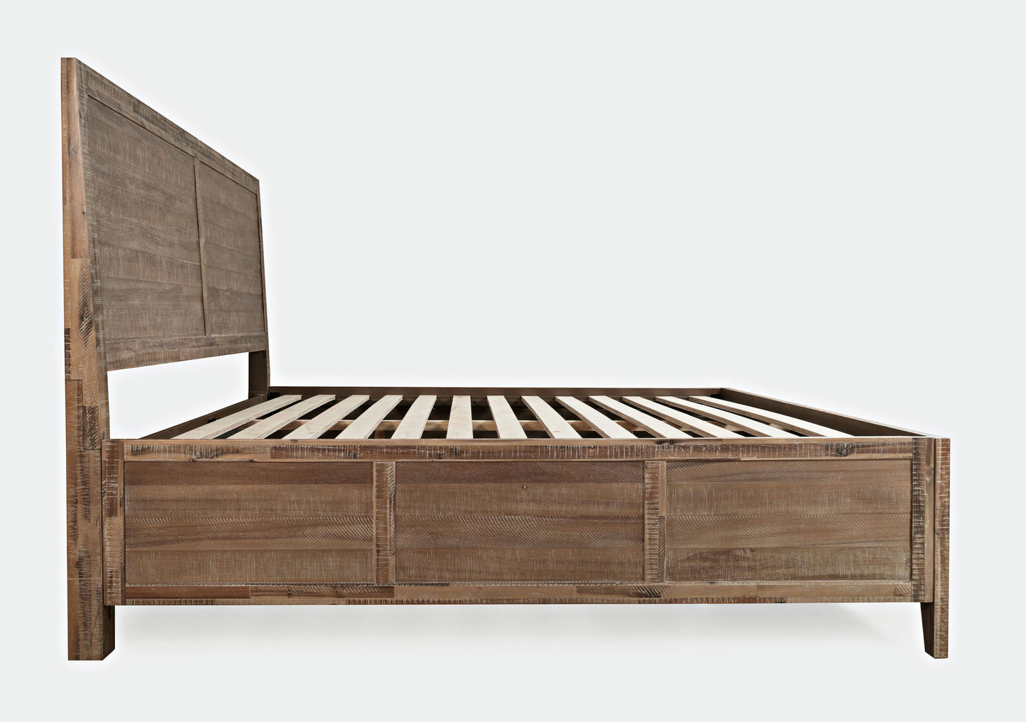 Maxton Contemporary Coastal Distressed Acacia Queen Size Bed - Wash Brown