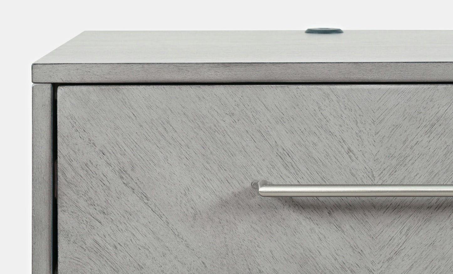 Eloquence 28" USB Charging Nightstand with Drawers and Metal Hardware - Grey