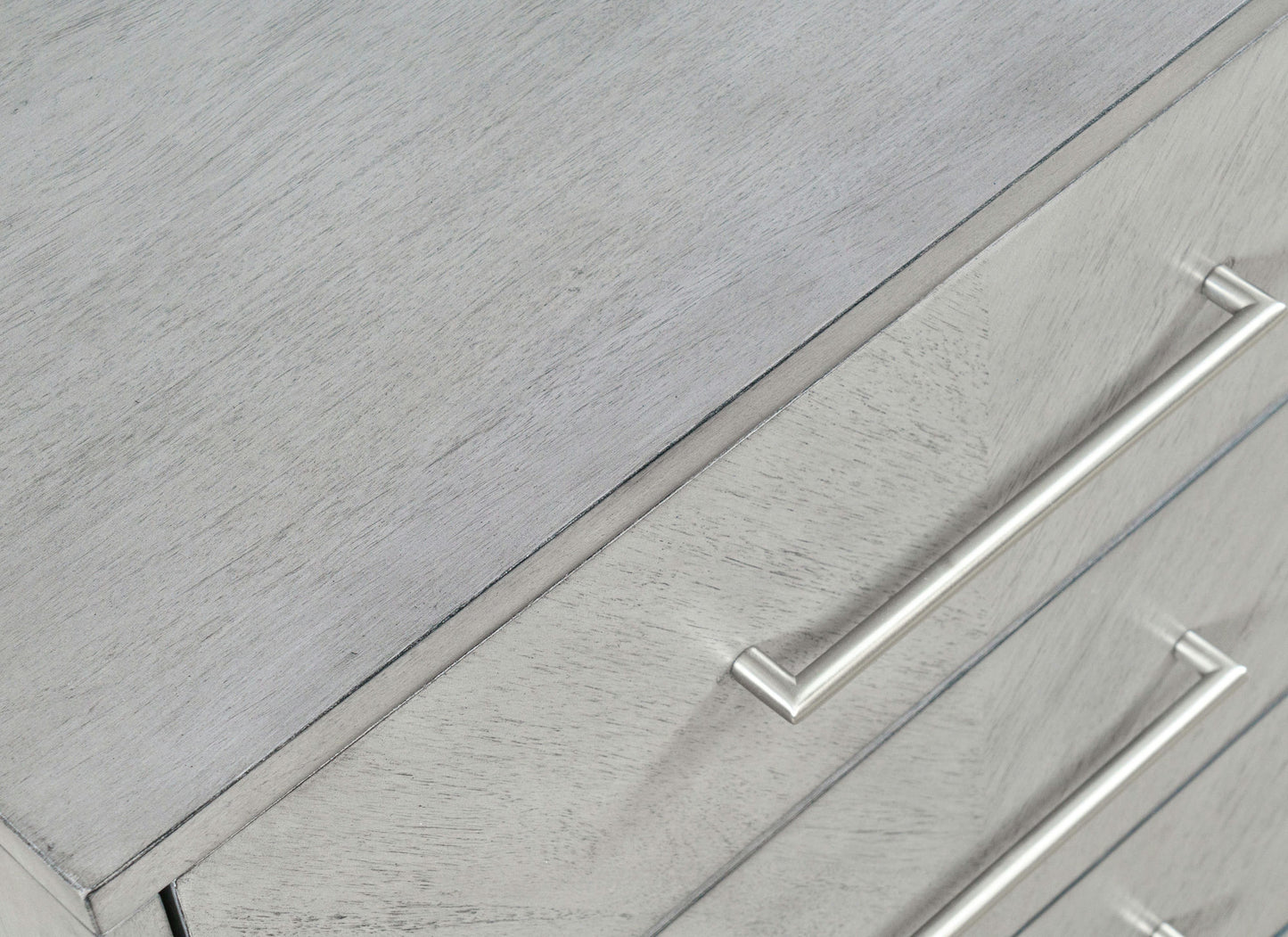 Eloquence 28" USB Charging Nightstand with Drawers and Metal Hardware - Grey