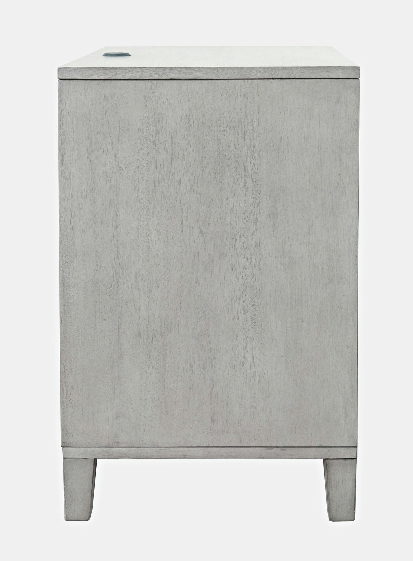 Eloquence 28" USB Charging Nightstand with Drawers and Metal Hardware - Grey