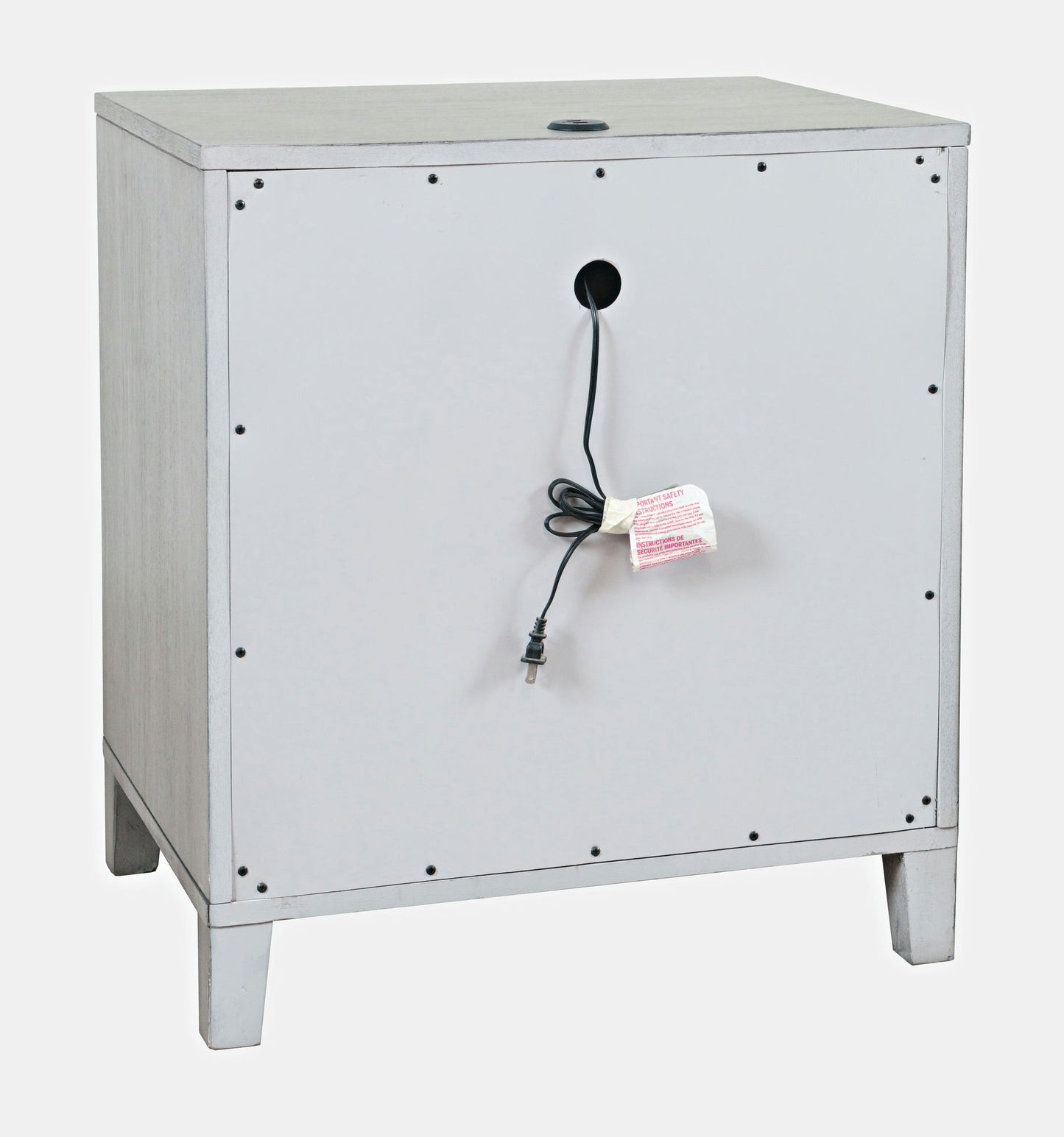 Eloquence 28" USB Charging Nightstand with Drawers and Metal Hardware - Grey