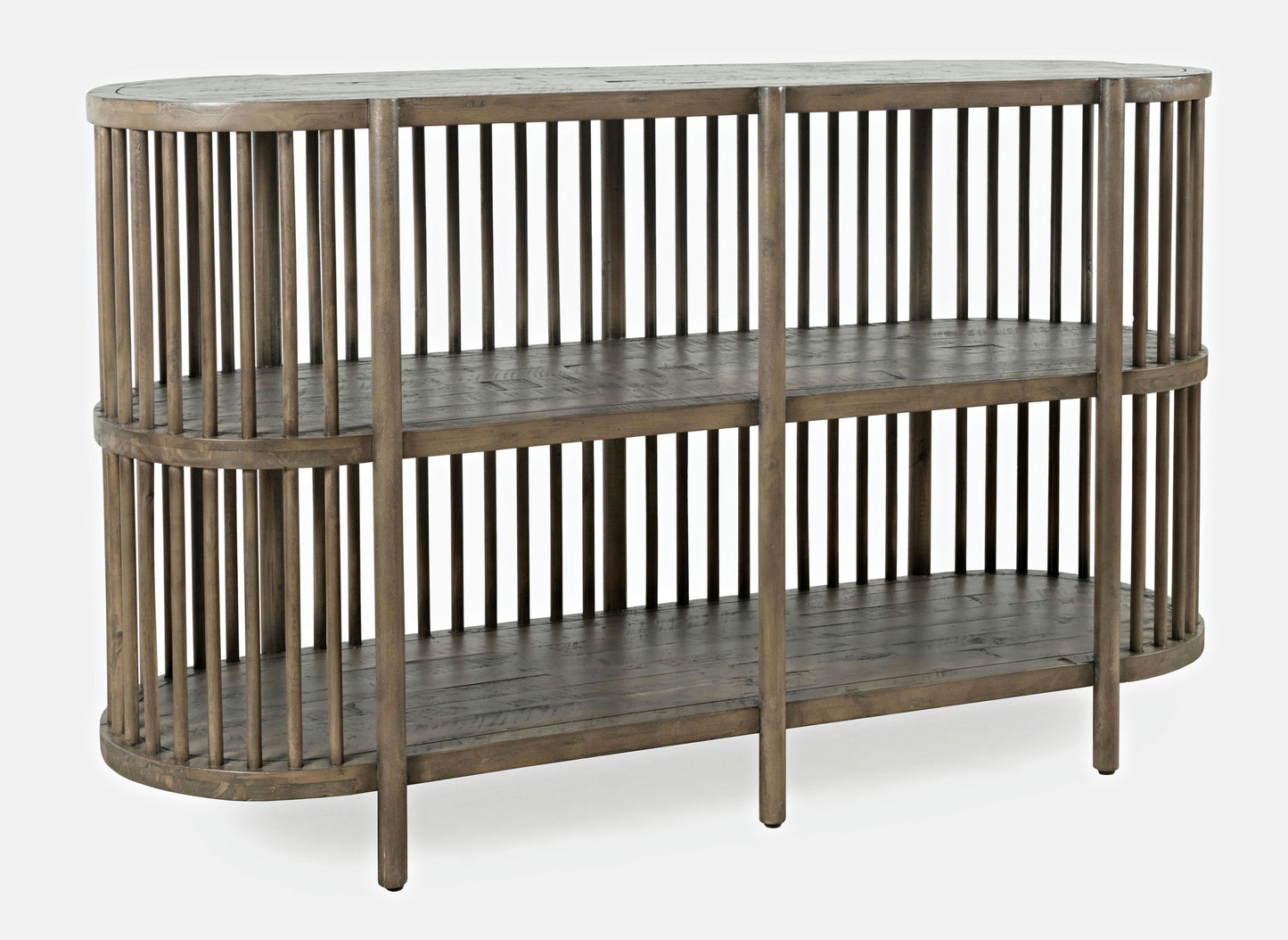 Rhapsody Mid-Century Modern 54" Open Storage Accent Cabinet - Chestnut