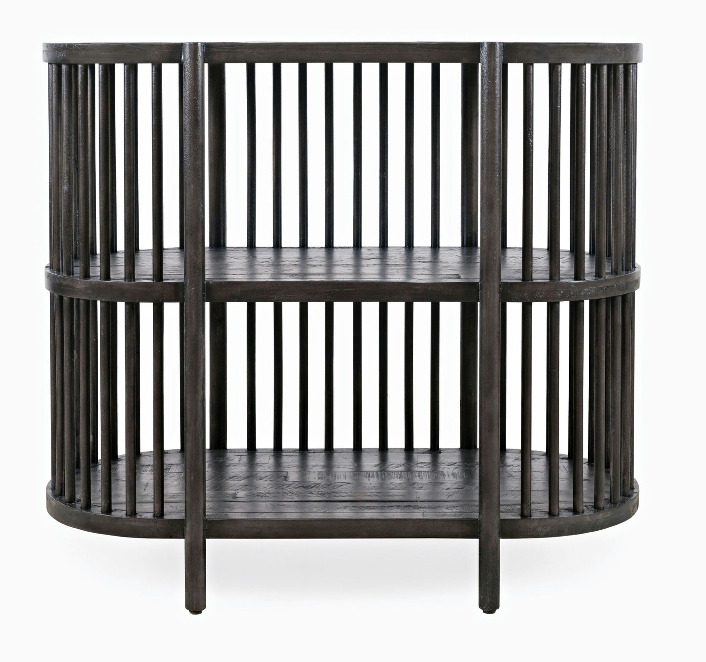 Rhapsody Mid-Century Modern 36" Open Storage Console Bookcase - Black Wash