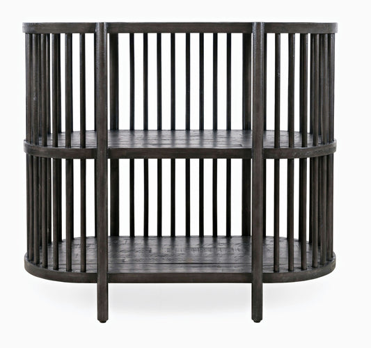 Rhapsody Mid-Century Modern 36" Open Storage Console Bookcase - Black Wash