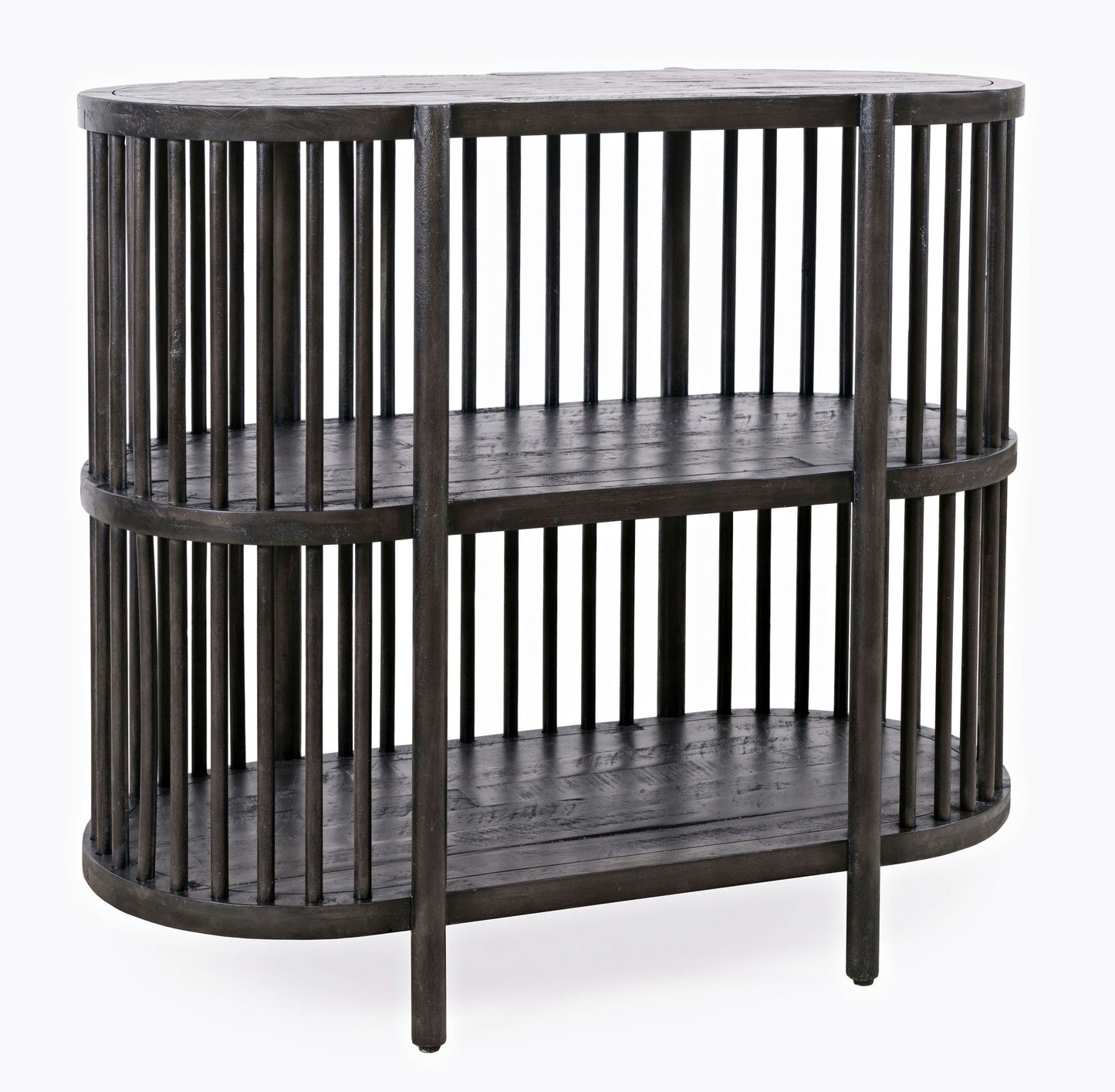 Rhapsody Mid-Century Modern 36" Open Storage Console Bookcase - Black Wash