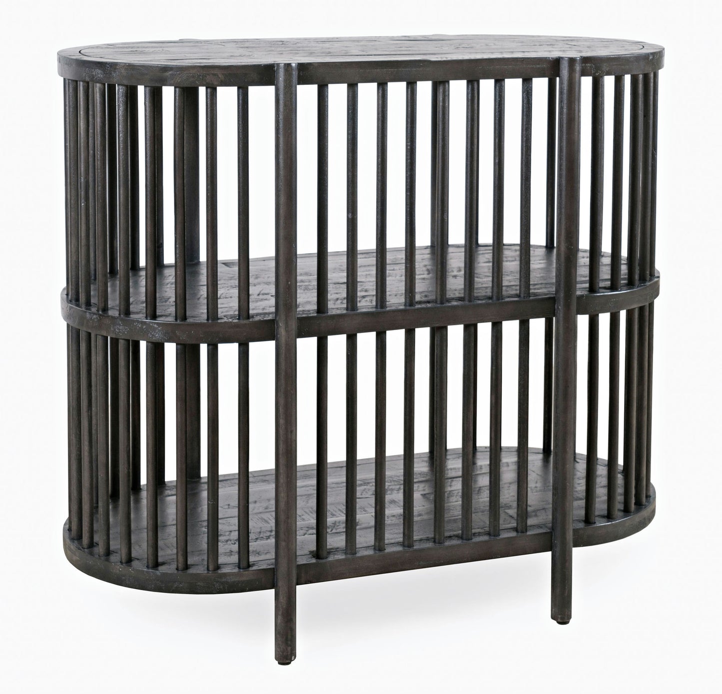 Rhapsody Mid-Century Modern 36" Open Storage Console Bookcase - Black Wash
