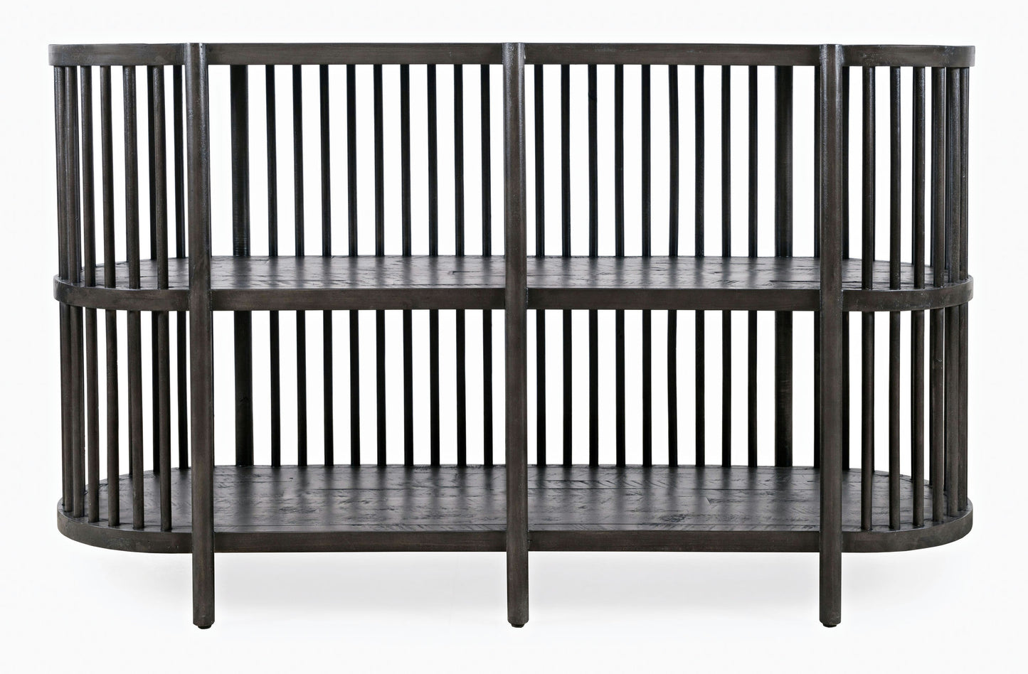 Rhapsody Mid-Century Modern 54" Open Storage Accent Cabinet - Black Wash