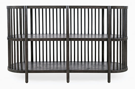Rhapsody Mid-Century Modern 54" Open Storage Accent Cabinet - Black Wash