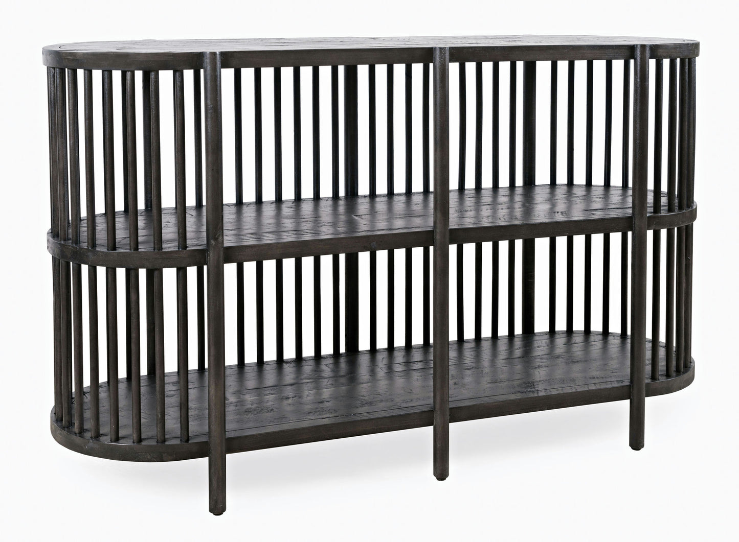 Rhapsody Mid-Century Modern 54" Open Storage Accent Cabinet - Black Wash