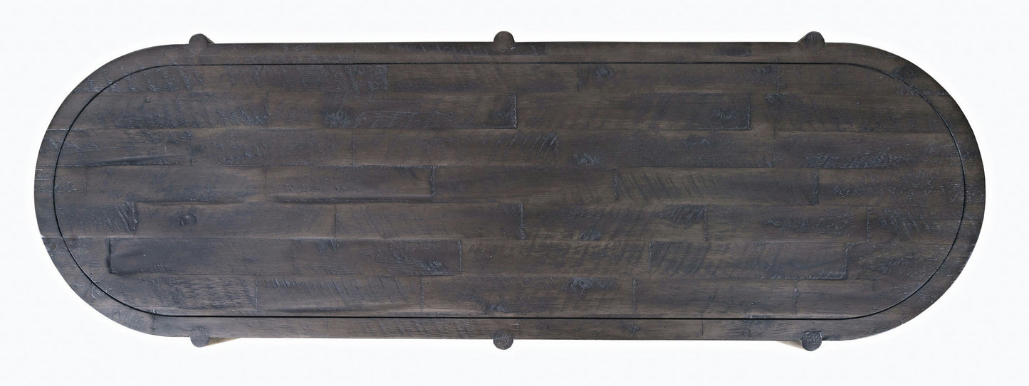 Rhapsody Mid-Century Modern 54" Open Storage Accent Cabinet - Black Wash