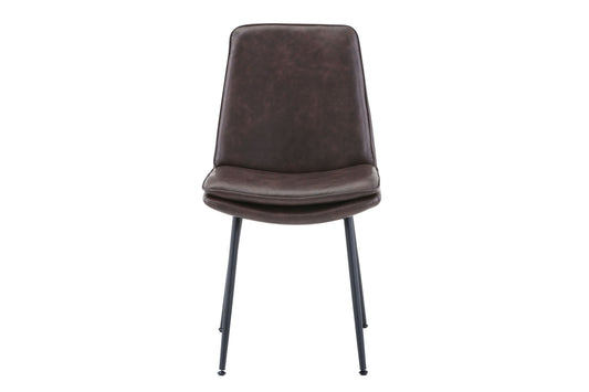 Draper Mid-Century Modern Upholstered Faux Leather Dining Chair (Set of 4)