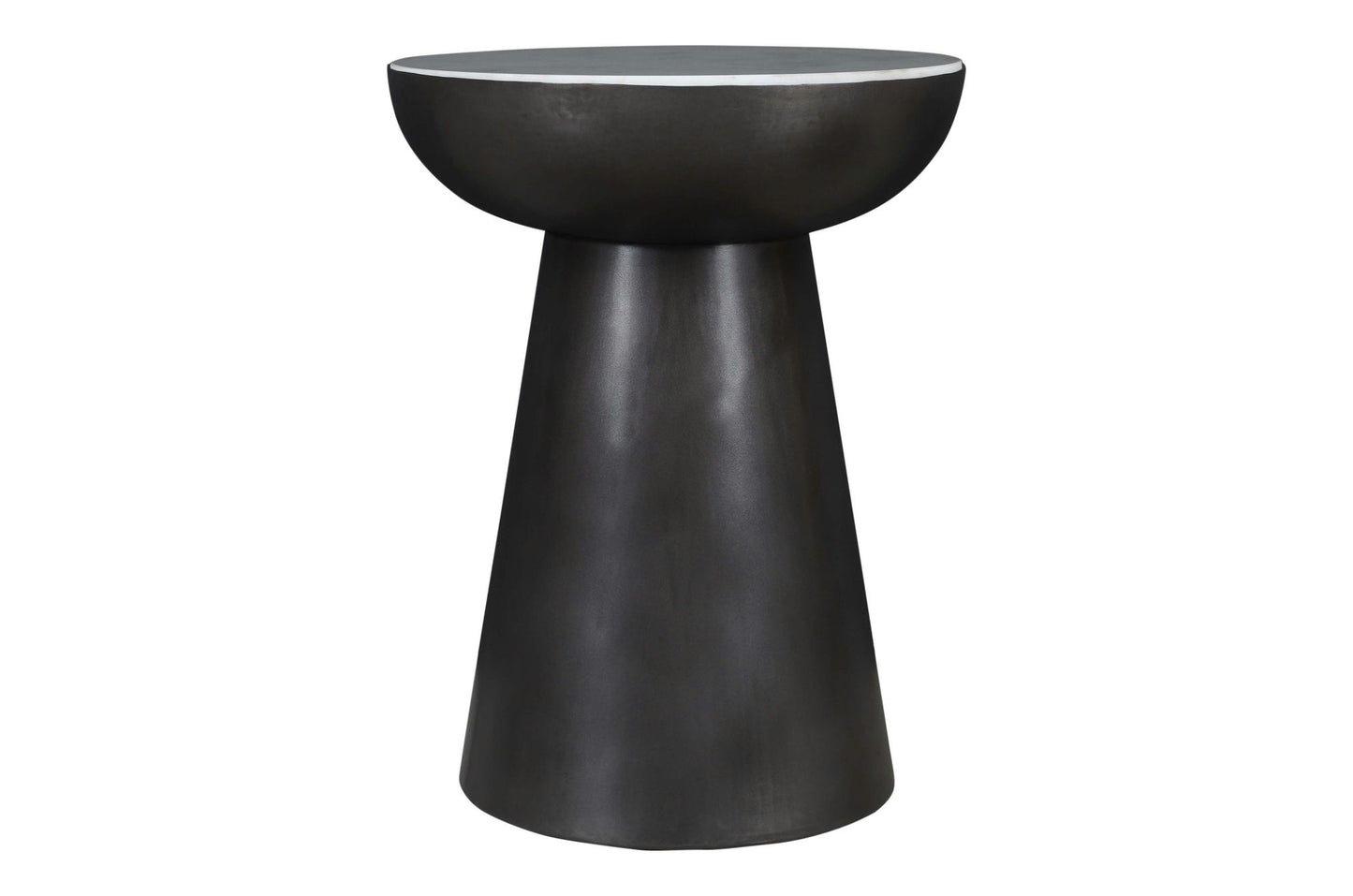 Circularity Modern Luxury Marble and Iron 18" Round Pedestal End Table