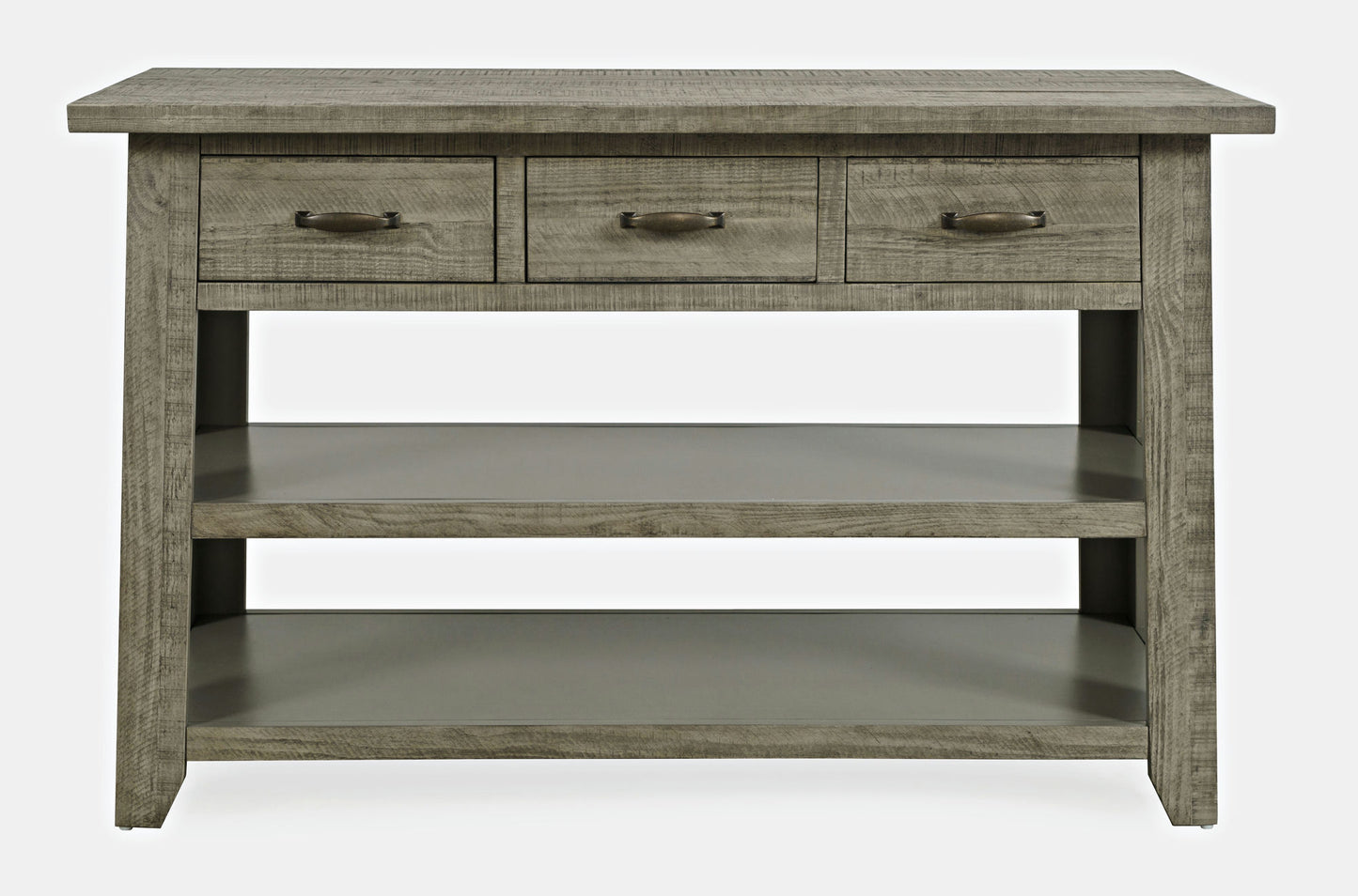 Telluride 50" Sofa Table with Drawers and Two Shelves - Grey