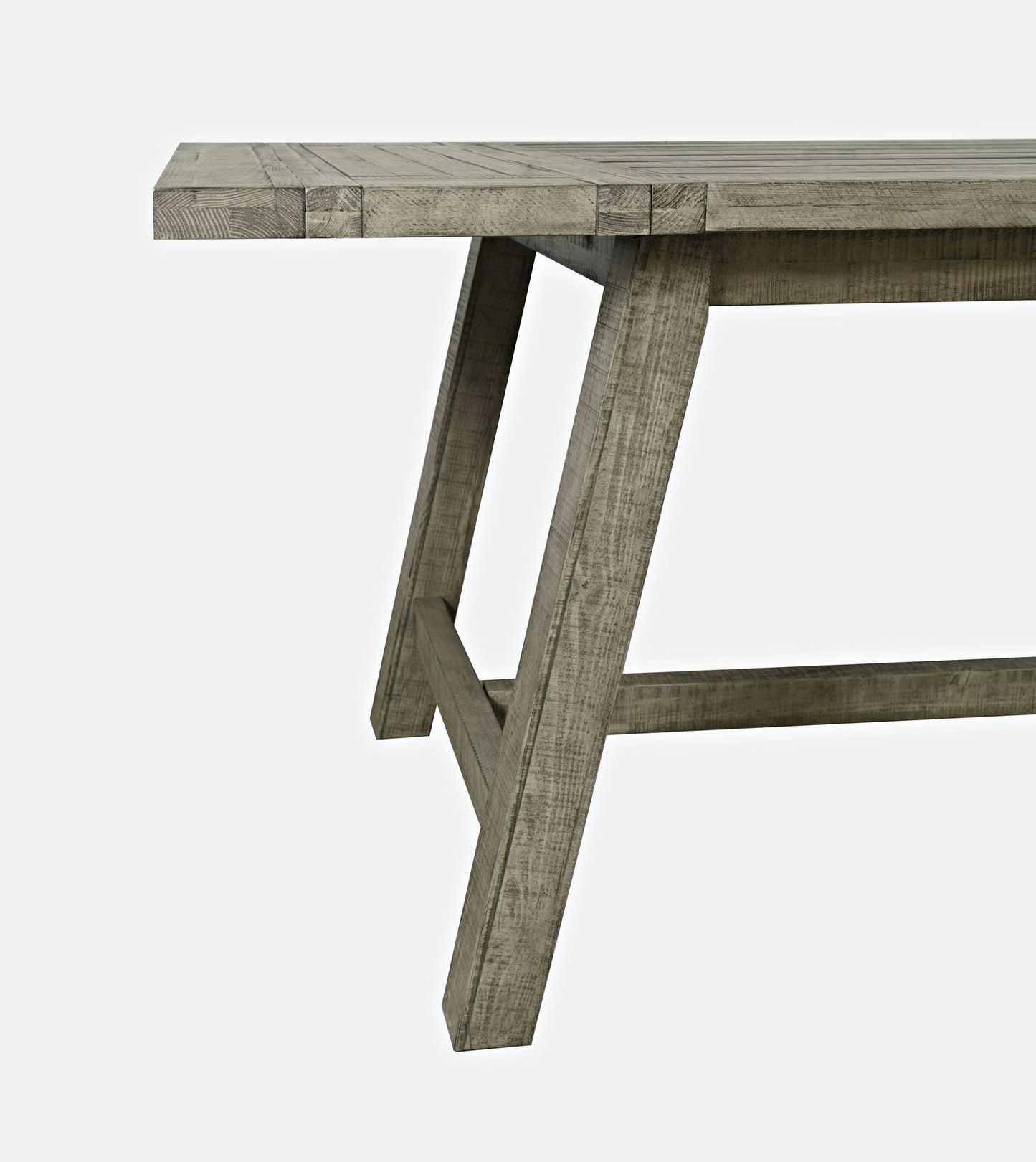 Telluride Rustic Distressed Pine 127" Trestle Counter Table with Two Leaves