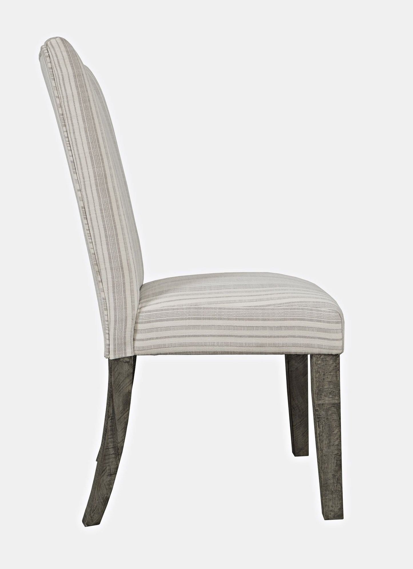 Telluride Rustic Pine Parsons Striped Upholstery Dining Chair (Set of 2)