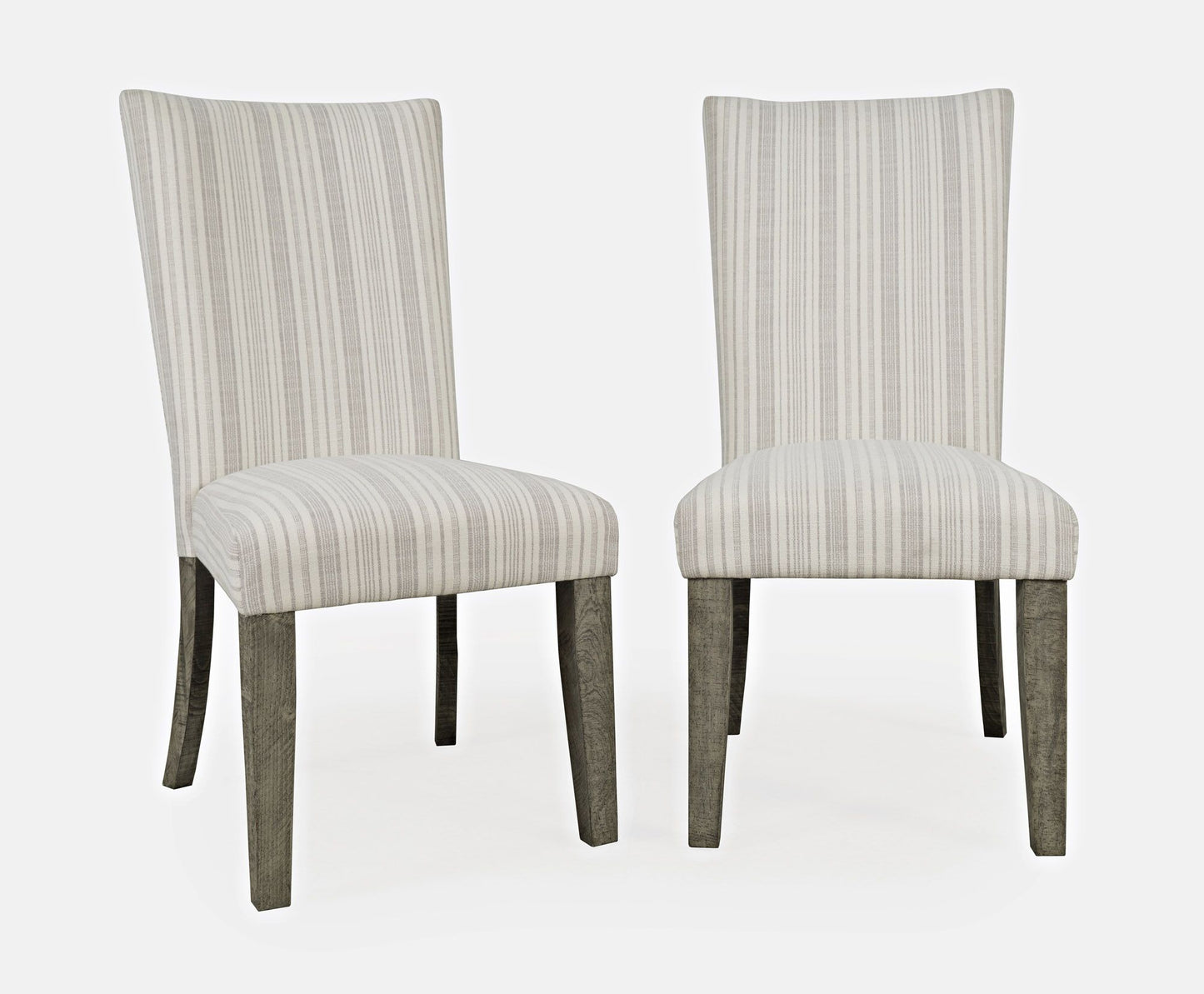 Telluride Rustic Pine Parsons Striped Upholstery Dining Chair (Set of 2)