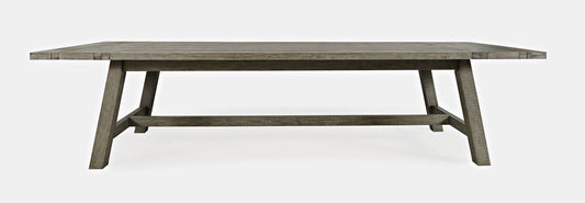 Telluride 127" Trestle Dining Table with Two Extension Leaves - Driftwood Gray