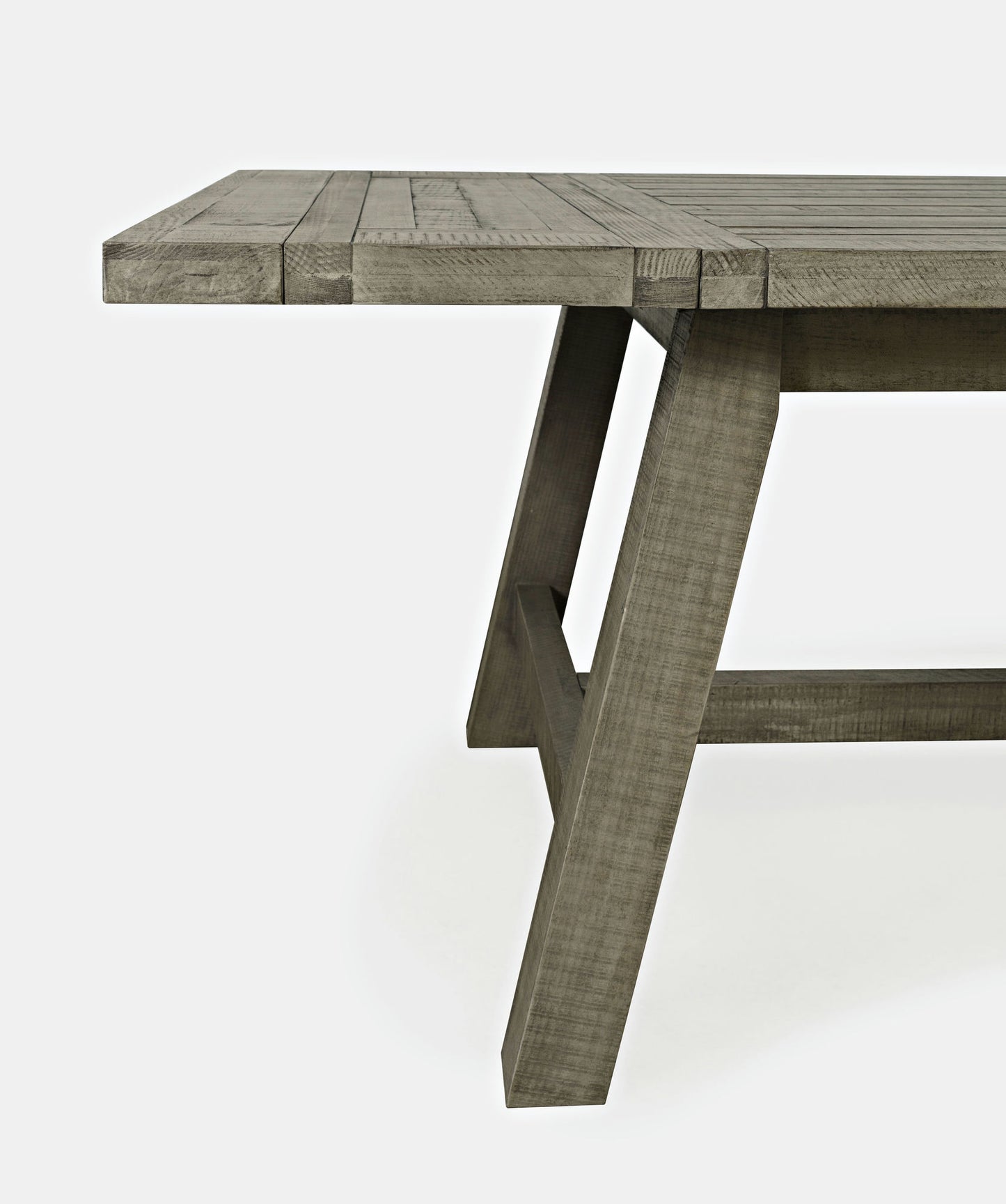 Telluride 127" Trestle Dining Table with Two Extension Leaves - Driftwood Gray