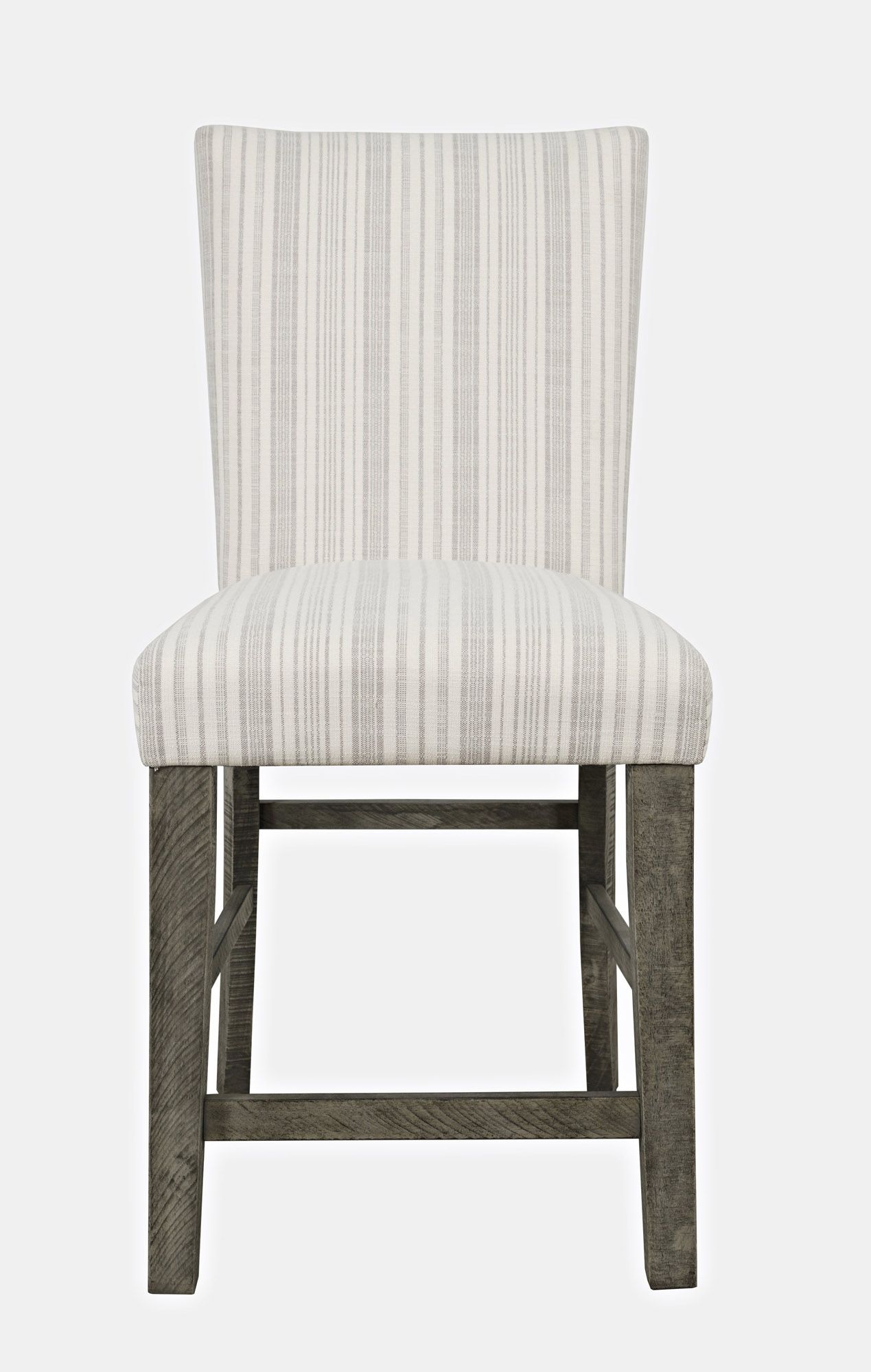 Telluride Rustic Pine Parsons Striped Upholstery Counter Stool (Set of 2)