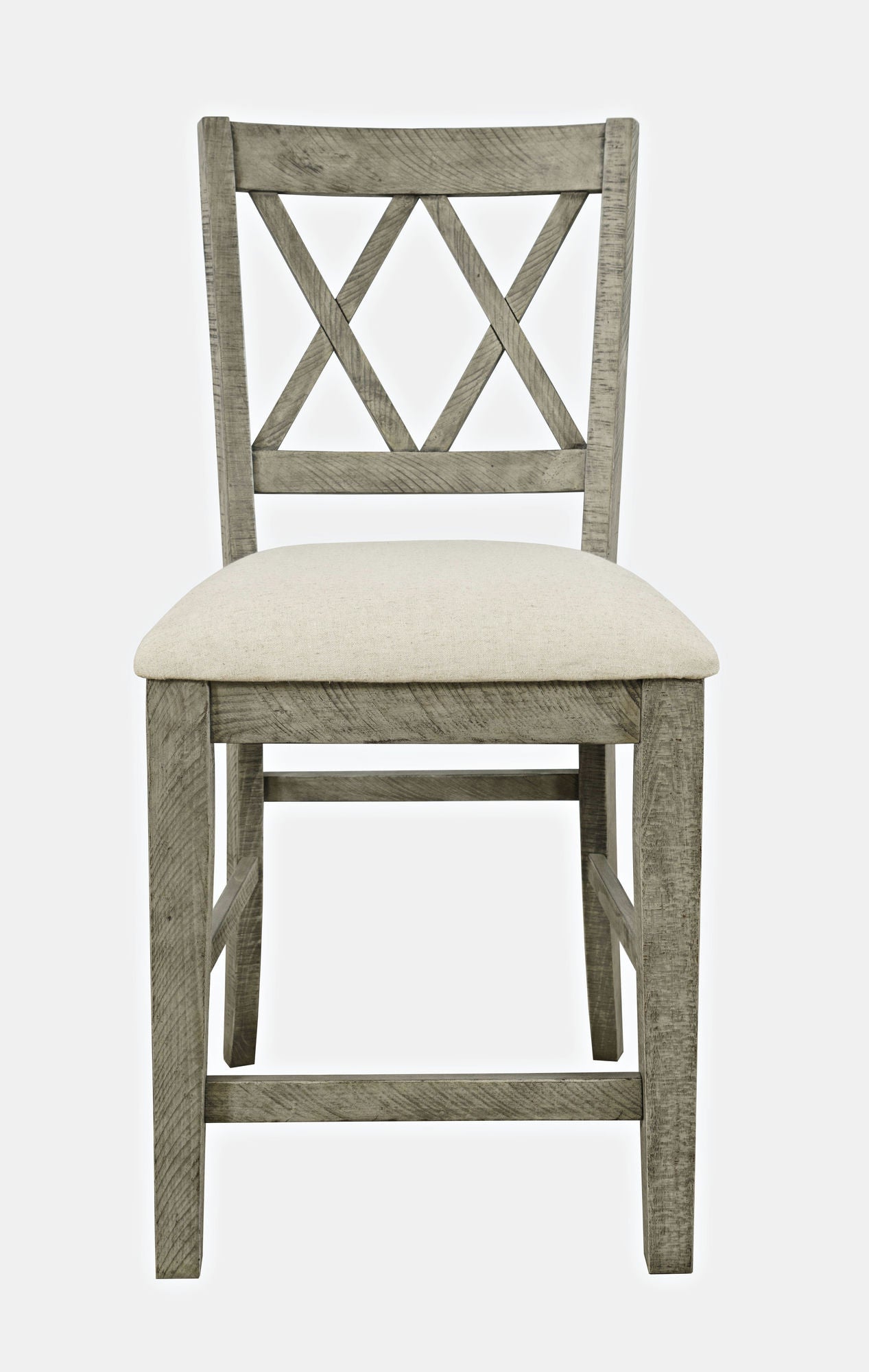 Telluride Rustic Distressed Pine Upholstered Counter Stool (Set of 2)