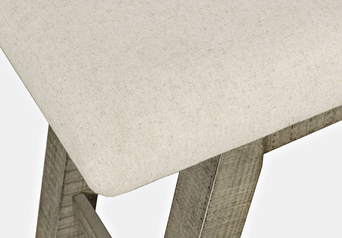 Telluride Rustic Distressed Pine Upholstered 85" Counter Height Bench