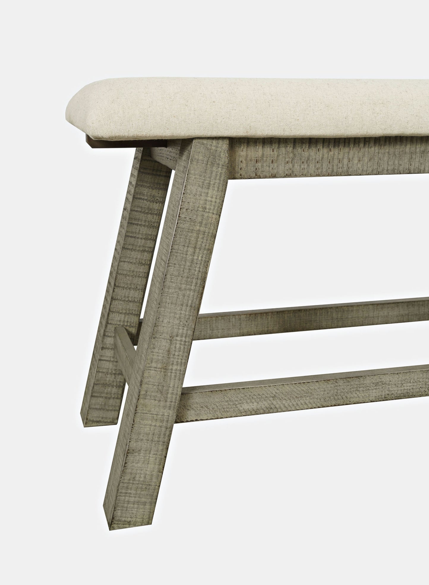 Telluride Rustic Distressed Pine Upholstered 85" Counter Height Bench