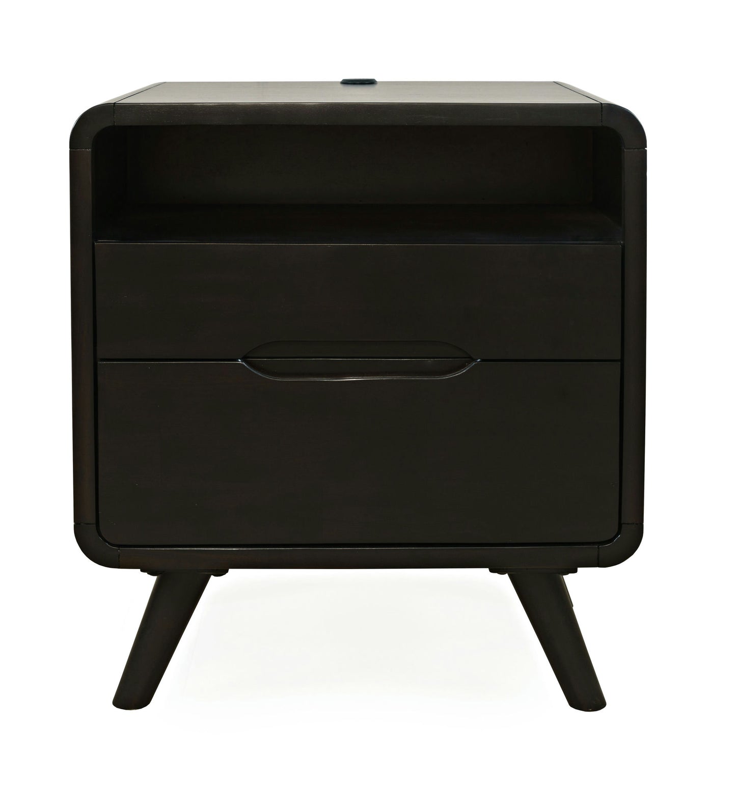 Marlowe Mid-Century Modern 25" Curved Nightstand with USB Charging