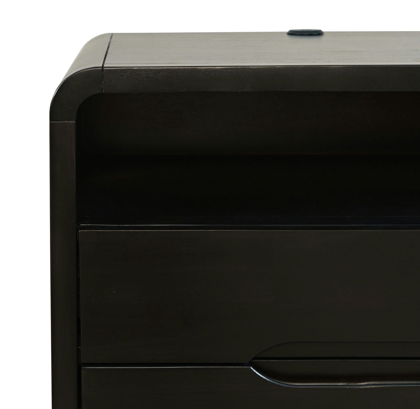 Marlowe Mid-Century Modern 25" Curved Nightstand with USB Charging