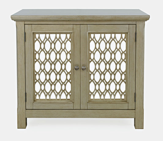 Isabella 38" Luxury Mirrored Accent Storage Cabinet - Champagne