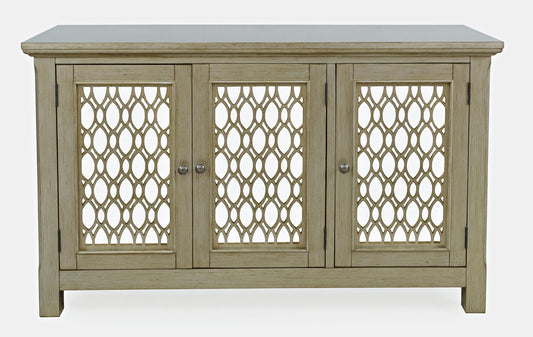 Isabella 54" Luxury Mirrored Accent Storage Cabinet - Champagne