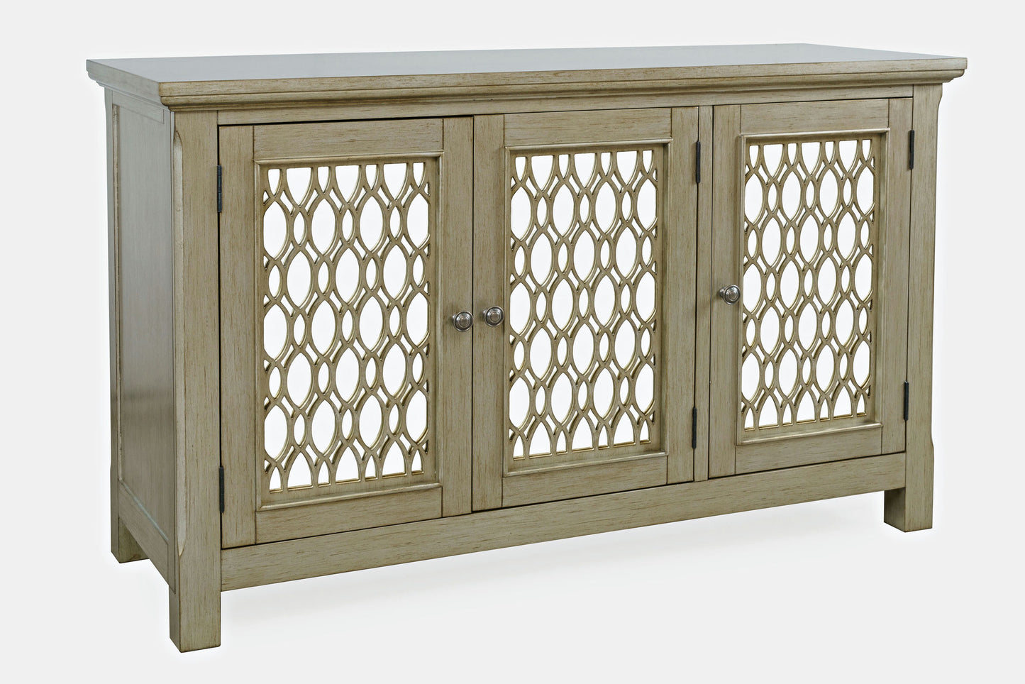 Isabella 54" Luxury Mirrored Accent Storage Cabinet - Champagne