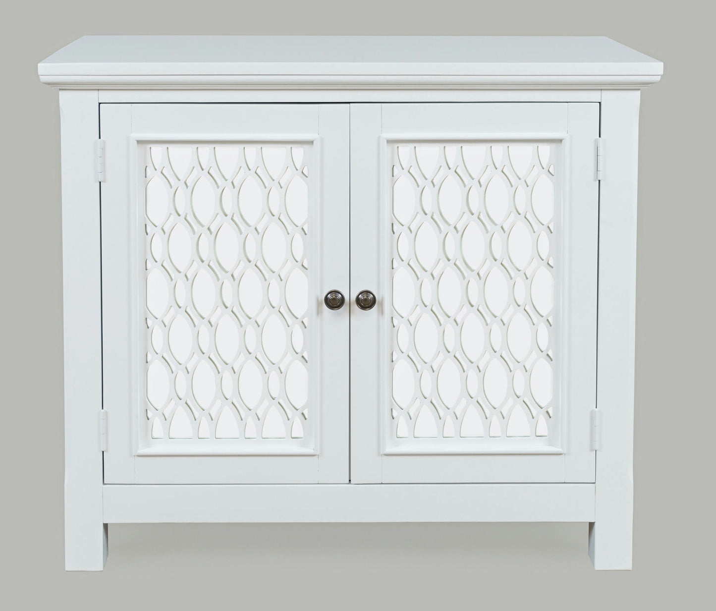 Isabella 38" Luxury Mirrored Accent Storage Cabinet - White