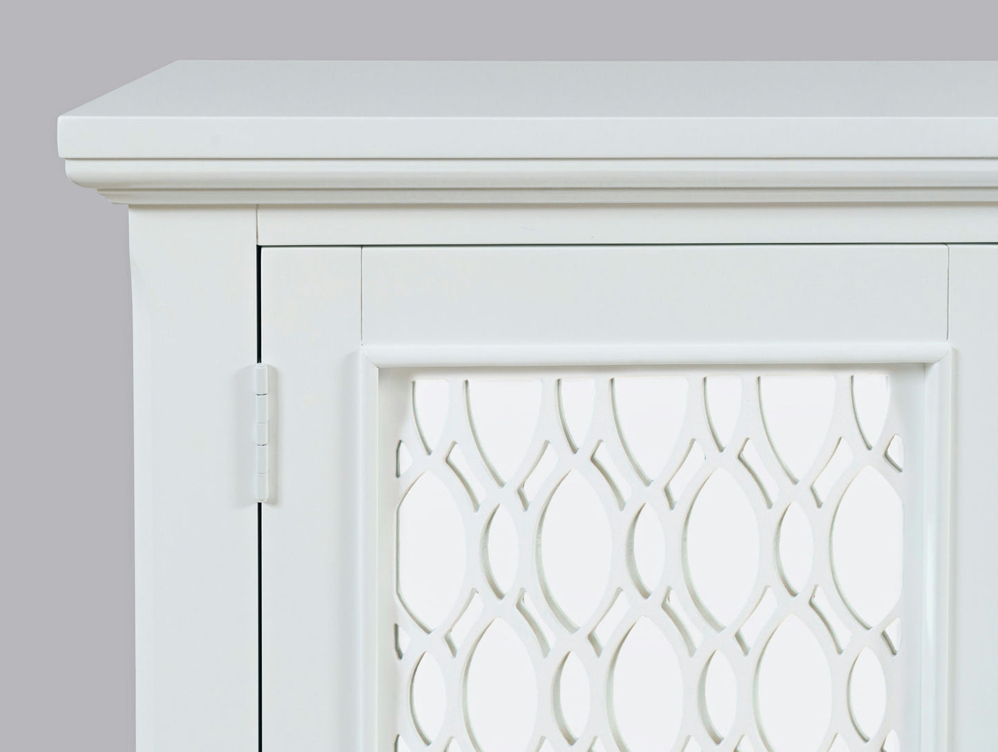 Isabella 38" Luxury Mirrored Accent Storage Cabinet - White