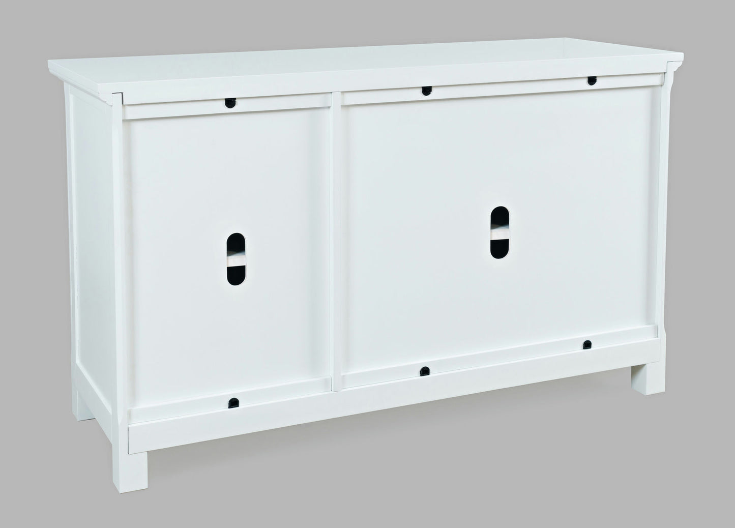 Isabella 54" Luxury Mirrored Accent Storage Cabinet - White