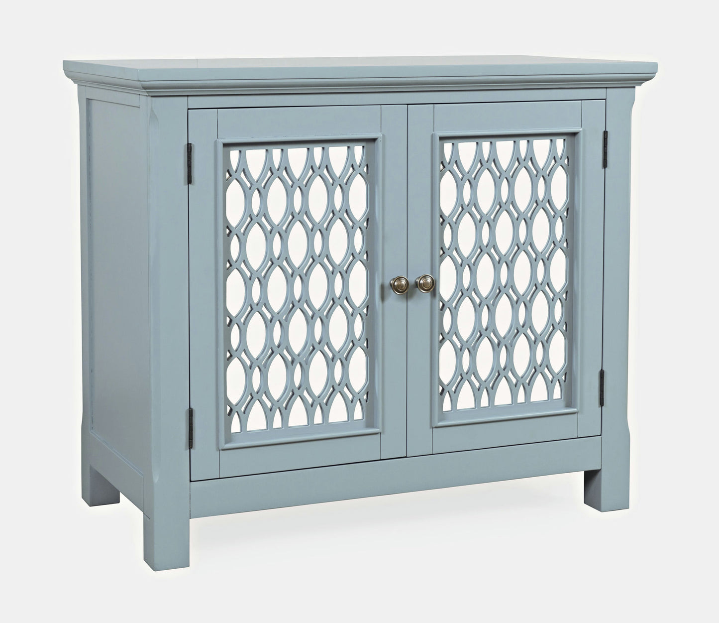 Isabella 38" Luxury Mirrored Accent Storage Cabinet - Blue
