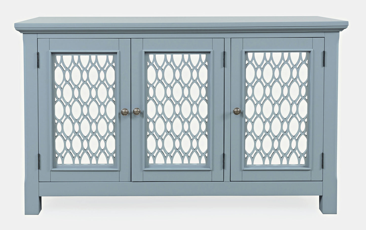 Isabella 54" Luxury Mirrored Accent Storage Cabinet - Blue