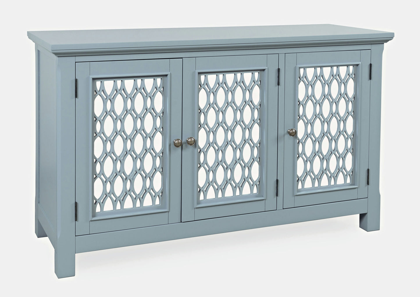 Isabella 54" Luxury Mirrored Accent Storage Cabinet - Blue