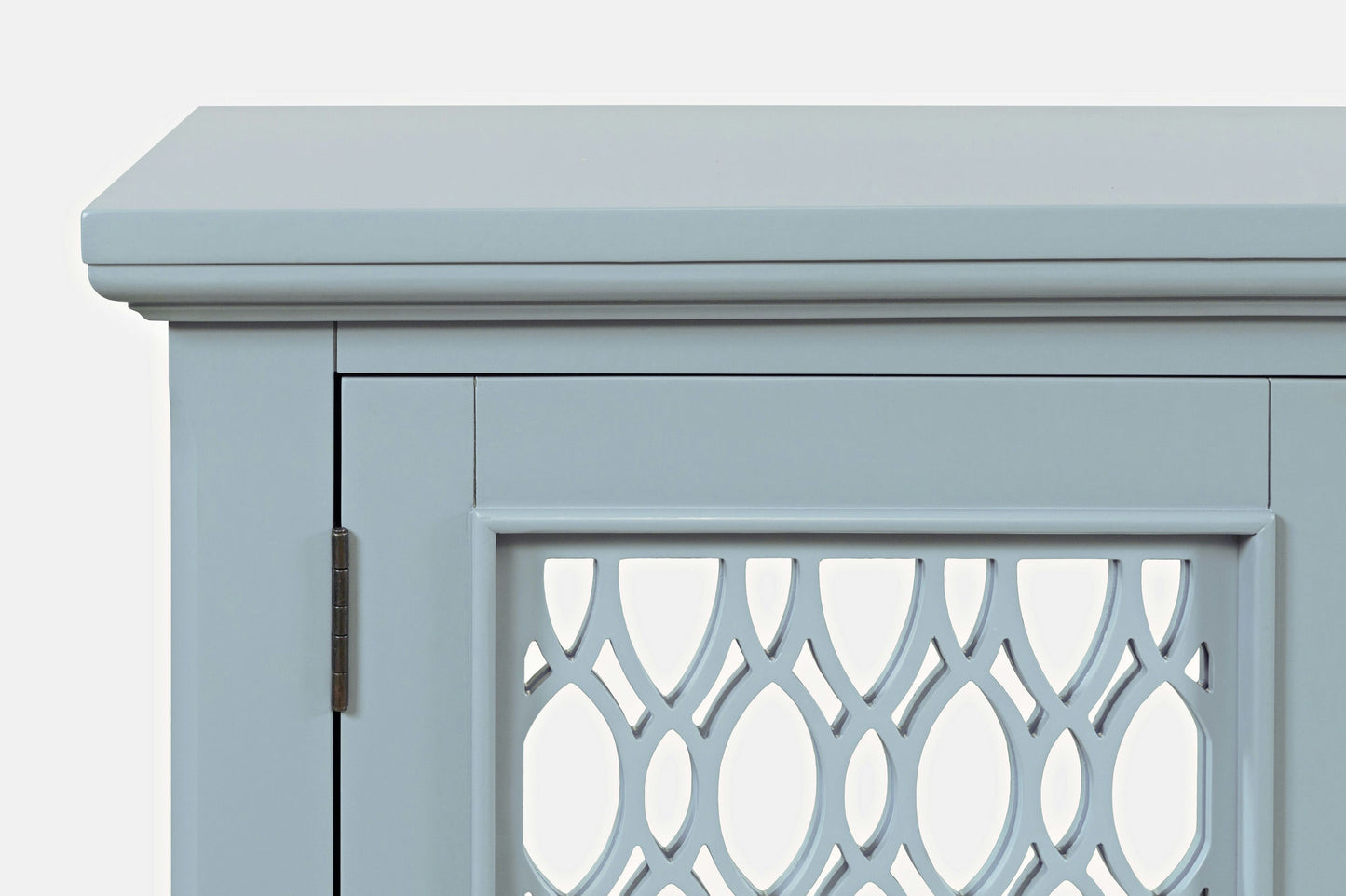 Isabella 54" Luxury Mirrored Accent Storage Cabinet - Blue