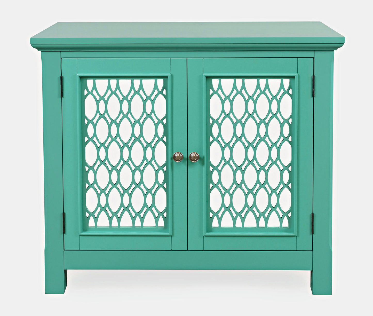 Isabella 38" Luxury Mirrored Accent Storage Cabinet - Aqua